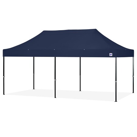 E-Z Up TAA Compliant Endeavor Shelter, 10' W x 20' L, Black Aluminum Frame, Navy Blue Top END3ABK20KMCNB